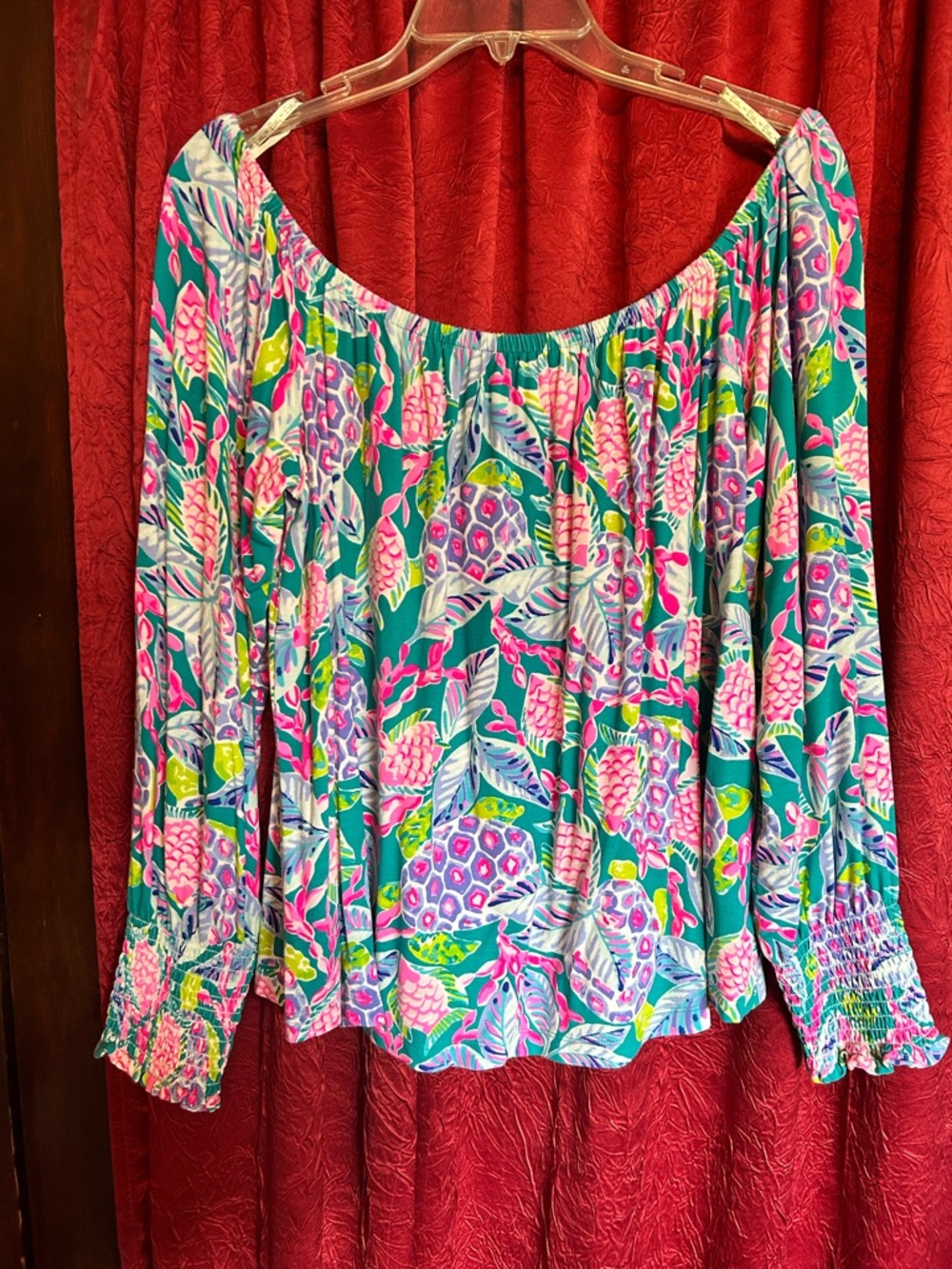 Lilly Pulitzer Off-Shoulder Colorful Floral top-